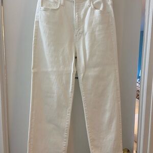 MOTHER Cream Ankle Jeans